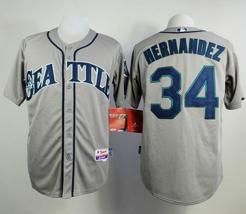 Mariners #34 Felix Hernandez Grey Cool Base Stitched MLB Jersey Mariners #34 Felix Hernandez Grey Cool Base Stitched MLB Jersey