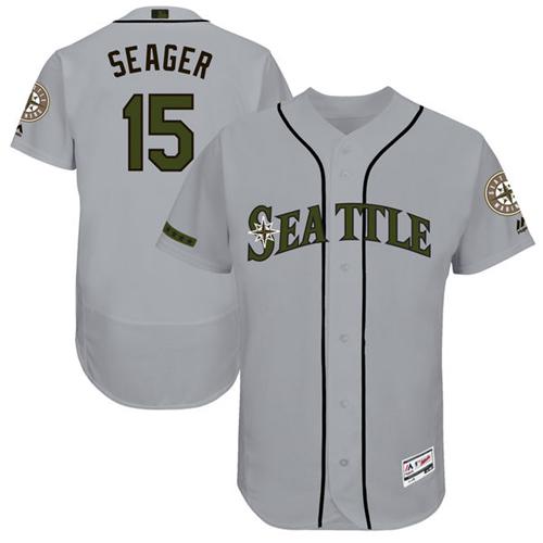 Mariners #15 Kyle Seager Grey Flexbase Authentic Collection Memorial Day Stitched MLB Jersey Mariners #15 Kyle Seager Grey Flexbase Authentic Collection Memorial Day Stitched MLB Jersey