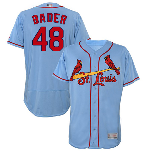 Cardinals #48 Harrison Bader Light Blue Flexbase Authentic Collection Stitched MLB Jersey Cardinals #48 Harrison Bader Light Blue Flexbase Authentic Collection Stitched MLB Jersey