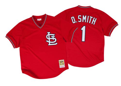 Mitchell And Ness 1996 Cardinals #1 Ozzie Smith Red Stitched MLB Jersey Mitchell And Ness 1996 Cardinals #1 Ozzie Smith Red Stitched MLB Jersey