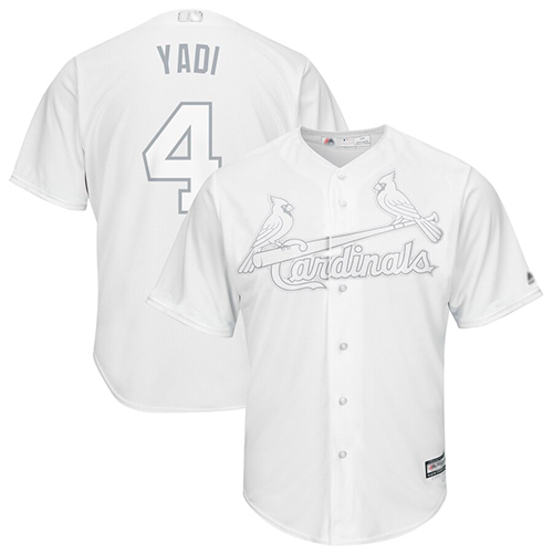 Cardinals #4 Yadier Molina White 