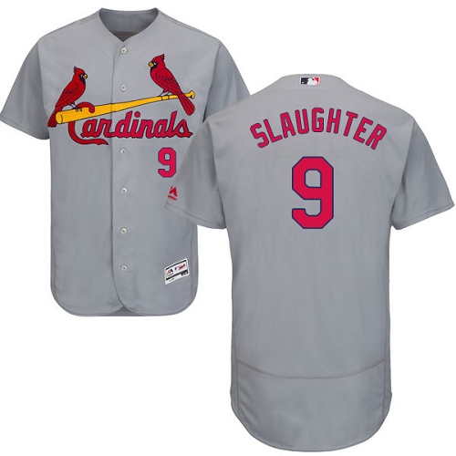 Cardinals #9 Enos Slaughter Grey Flexbase Authentic Collection Stitched MLB Jersey Cardinals #9 Enos Slaughter Grey Flexbase Authentic Collection Stitched MLB Jersey