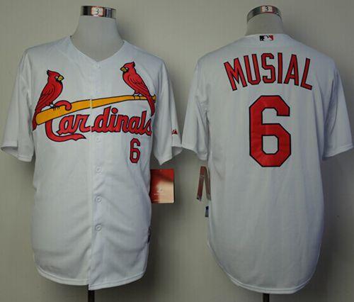Cardinals #6 Stan Musial White Cool Base Stitched MLB Jersey Cardinals #6 Stan Musial White Cool Base Stitched MLB Jersey