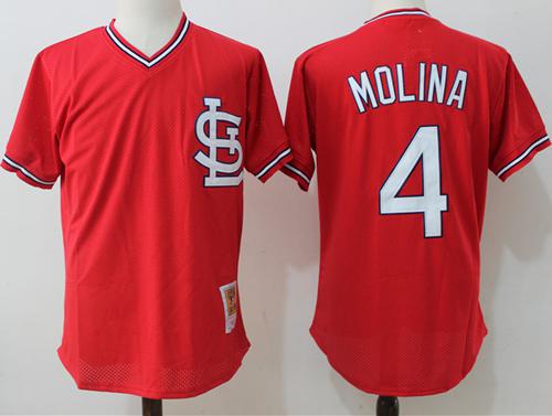 Mitchell And Ness Cardinals #4 Yadier Molina Red Throwback Stitched MLB Jersey Mitchell And Ness Cardinals #4 Yadier Molina Red Throwback Stitched MLB Jersey