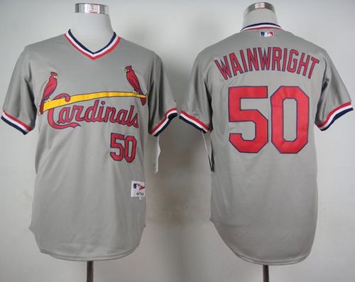 Cardinals #50 Adam Wainwright Grey 1978 Turn Back The Clock Stitched MLB Jersey Cardinals #50 Adam Wainwright Grey 1978 Turn Back The Clock Stitched MLB Jersey