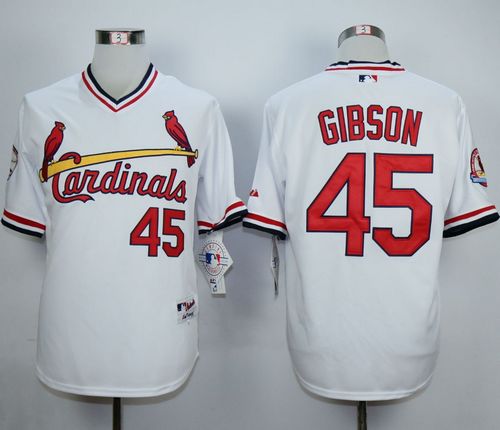 Cardinals #45 Bob Gibson White 1982 Turn Back The Clock Stitched MLB Jersey Cardinals #45 Bob Gibson White 1982 Turn Back The Clock Stitched MLB Jersey