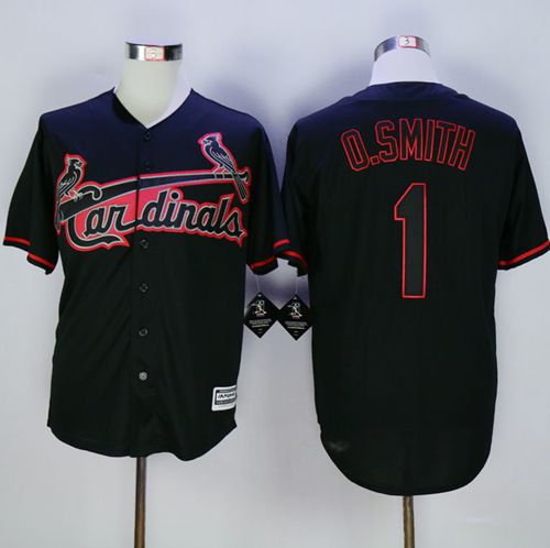 Cardinals #1 Ozzie Smith Black New Cool Base Fashion Stitched MLB Jersey Cardinals #1 Ozzie Smith Black New Cool Base Fashion Stitched MLB Jersey
