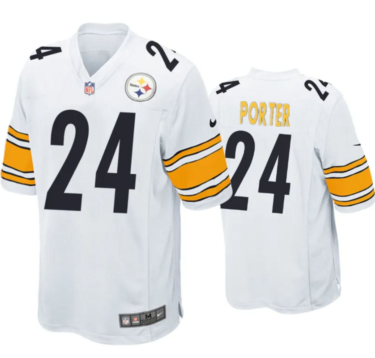 Men's Pittsburgh Steelers #24 Joey Porter Jr. White Stitched Game Jersey Men's Pittsburgh Steelers #24 Joey Porter Jr. White Stitched Game Jersey