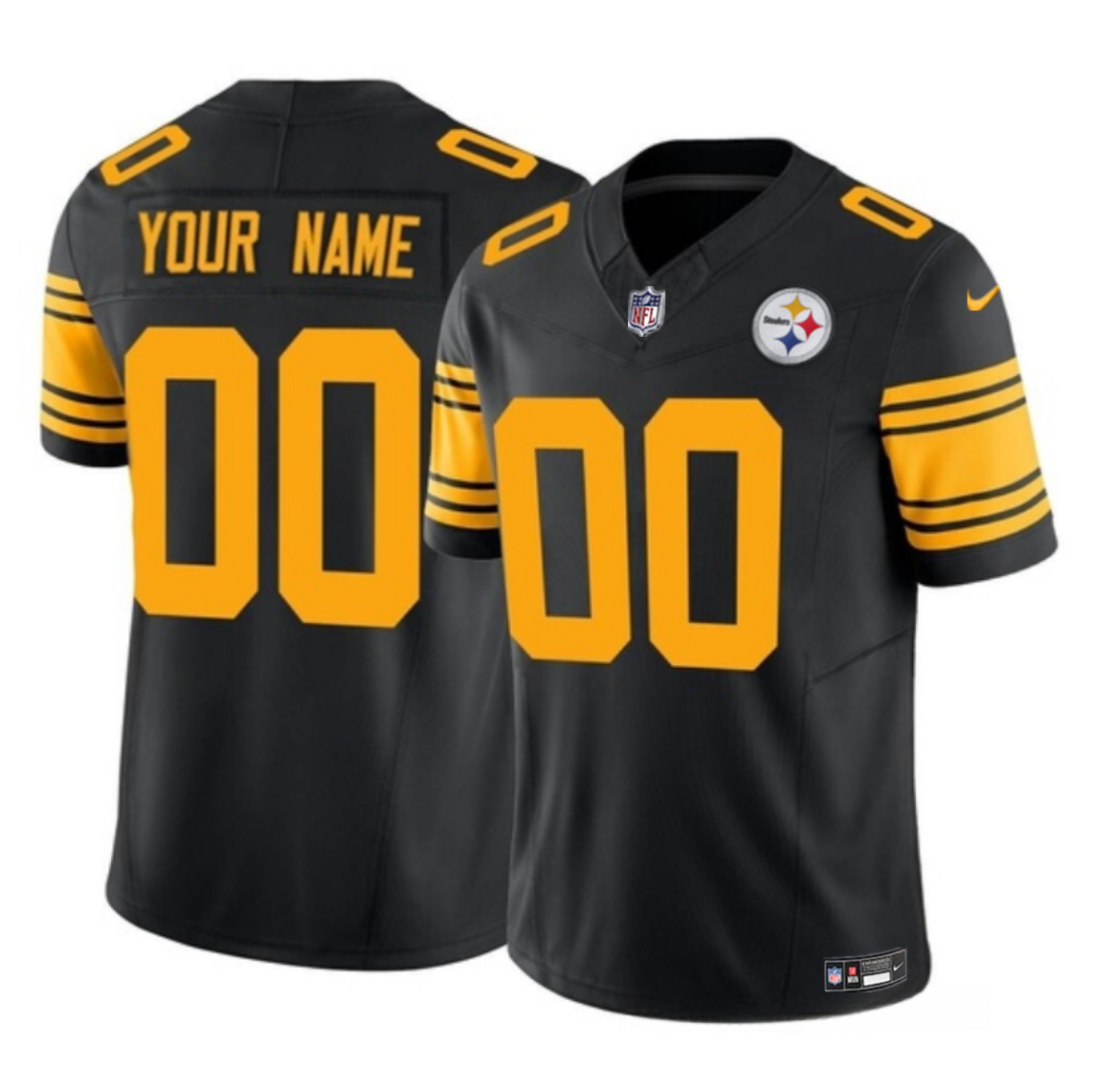Men's Pittsburgh Steelers Active Player Custom Black 2023 F.U.S.E Color Rush Limited Football Jersey Men's Pittsburgh Steelers Active Player Custom Black 2023 F.U.S.E Color Rush Limited Football Jersey