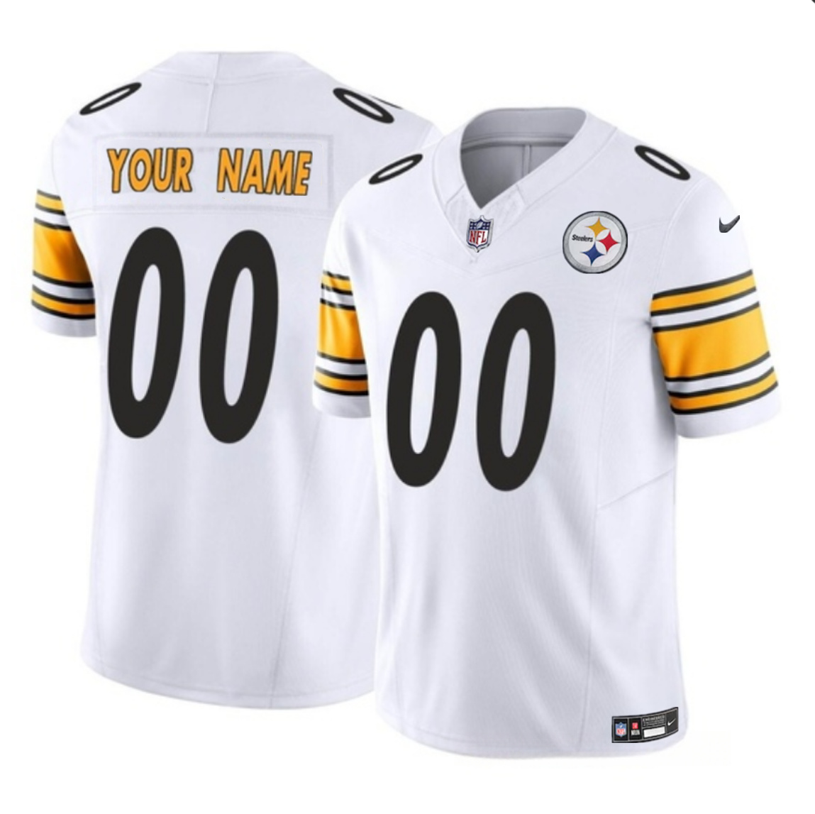 Women's Pittsburgh Steelers Active Player Custom White 2023 F.U.S.E Vapor Untouchable Limited Football Jersey Women's Pittsburgh Steelers Active Player Custom White 2023 F.U.S.E Vapor Untouchable Limited Football Jersey