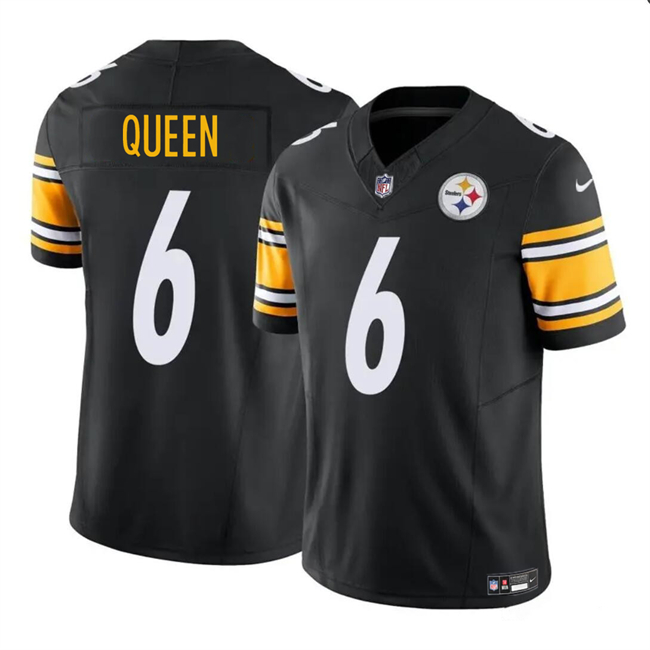 Men's Pittsburgh Steelers #6 Patrick Queen Black F.U.S.E. Vapor Untouchable Limited Stitched Jersey Men's Pittsburgh Steelers #6 Patrick Queen Black F.U.S.E. Vapor Untouchable Limited Stitched Jersey