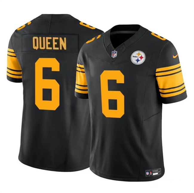 Men's Pittsburgh Steelers #6 Patrick Queen Black 2023 F.U.S.E. Color Rush Vapor Untouchable Limited Stitched Jersey Men's Pittsburgh Steelers #6 Patrick Queen Black 2023 F.U.S.E. Color Rush Vapor Untouchable Limited Stitched Jersey
