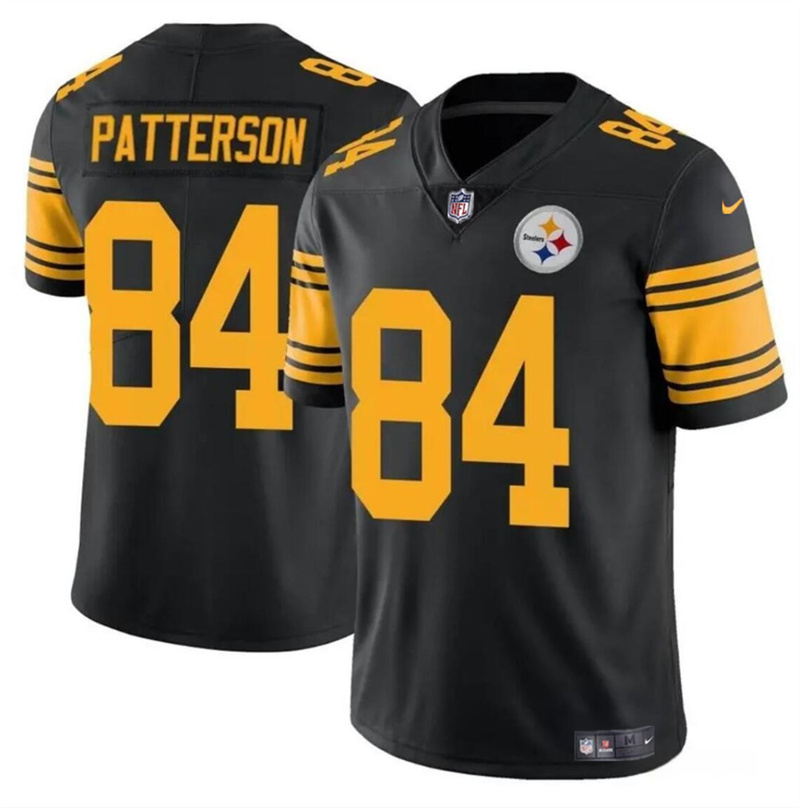 Men's Pittsburgh Steelers #84 Cordarrelle Patterson Black Color Rush Limited Stitched Jersey Men's Pittsburgh Steelers #84 Cordarrelle Patterson Black Color Rush Limited Stitched Jersey