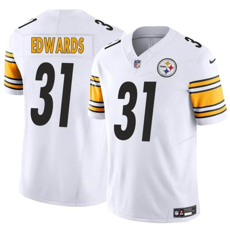 Men's Pittsburgh Steelers #31 Daijun Edwards White 2024 F.U.S.E. Vapor Untouchable Limited Stitched Jersey Men's Pittsburgh Steelers #31 Daijun Edwards White 2024 F.U.S.E. Vapor Untouchable Limited Stitched Jersey