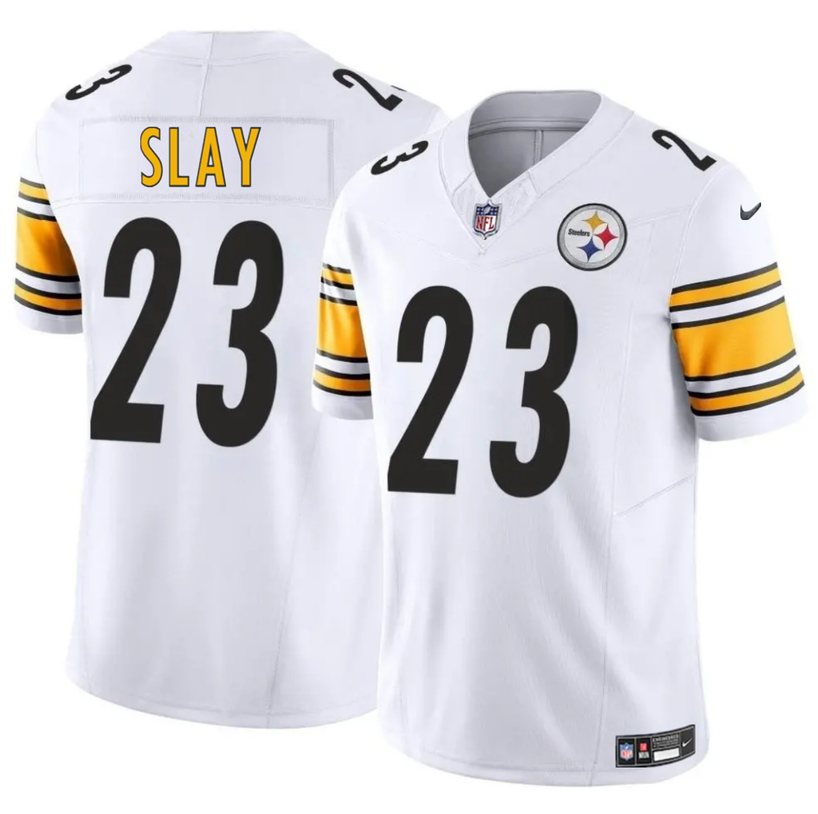 Men's Pittsburgh Steelers #23 Darius Slay Jr. White 2025 F.U.S.E. Vapor Untouchable Limited Stitched Jersey Men's Pittsburgh Steelers #23 Darius Slay Jr. White 2025 F.U.S.E. Vapor Untouchable Limited Stitched Jersey