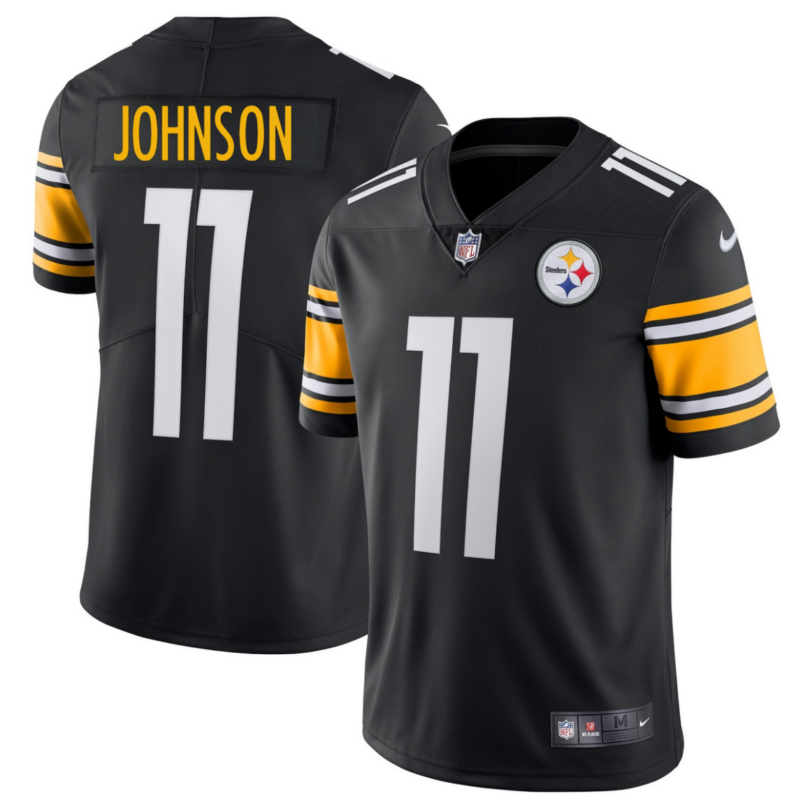 Men's Pittsburgh Steelers #11 Brandon Johnson Black 2025 Vapor Untouchable Stitched Football Jersey Men's Pittsburgh Steelers #11 Brandon Johnson Black 2025 Vapor Untouchable Stitched Football Jersey