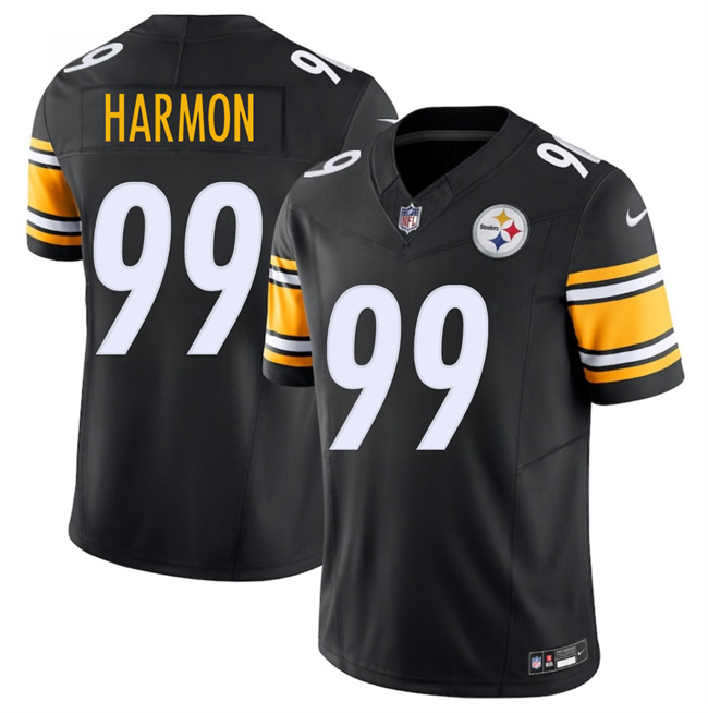 Men's Pittsburgh Steelers #99 Derrick Harmon Black 2025 Draft F.U.S.E. Vapor Limited Stitched Football Jersey Men's Pittsburgh Steelers #99 Derrick Harmon Black 2025 Draft F.U.S.E. Vapor Limited Stitched Football Jersey