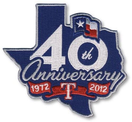 Stitched 2012 Texas Rangers 40th Anniversary Jersey Patch Stitched 2012 Texas Rangers 40th Anniversary Jersey Patch