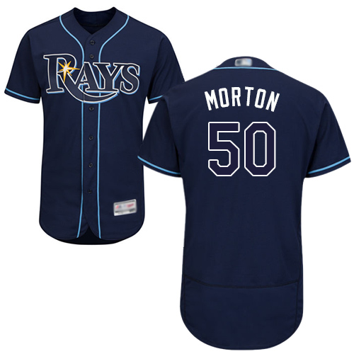 Rays #50 Charlie Morton Dark Blue Flexbase Authentic Collection Stitched MLB Jersey Rays #50 Charlie Morton Dark Blue Flexbase Authentic Collection Stitched MLB Jersey