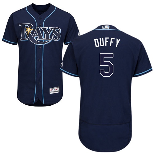 Rays #5 Matt Duffy Dark Blue Flexbase Authentic Collection Stitched MLB Jersey Rays #5 Matt Duffy Dark Blue Flexbase Authentic Collection Stitched MLB Jersey