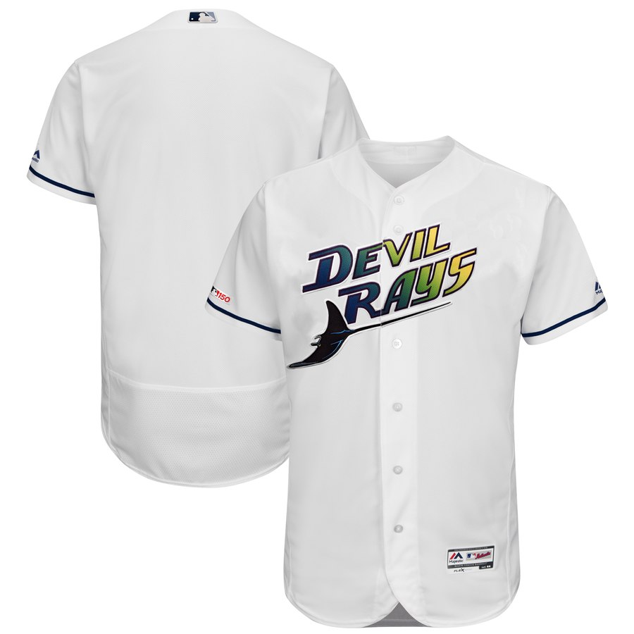 Tampa Bay Rays Blank Majestic Turn Back The Clock Home Flex Base Authentic Collection Team Jersey White Tampa Bay Rays Blank Majestic Turn Back The Clock Home Flex Base Authentic Collection Team Jersey White