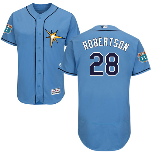 Rays #28 Daniel Robertson Light Blue Flexbase Authentic Collection Stitched MLB Jersey Rays #28 Daniel Robertson Light Blue Flexbase Authentic Collection Stitched MLB Jersey