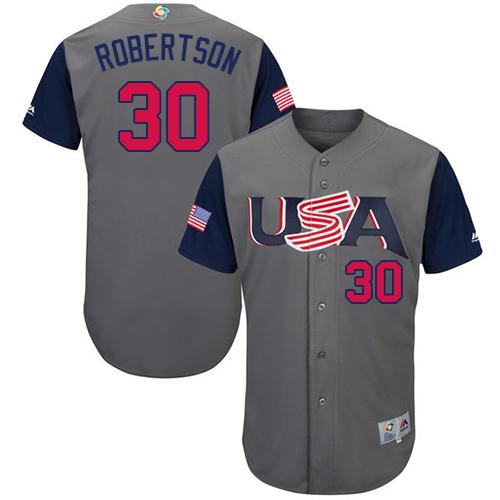 Team USA #30 David Robertson Gray 2017 World MLB Classic Authentic Stitched MLB Jersey Team USA #30 David Robertson Gray 2017 World MLB Classic Authentic Stitched MLB Jersey