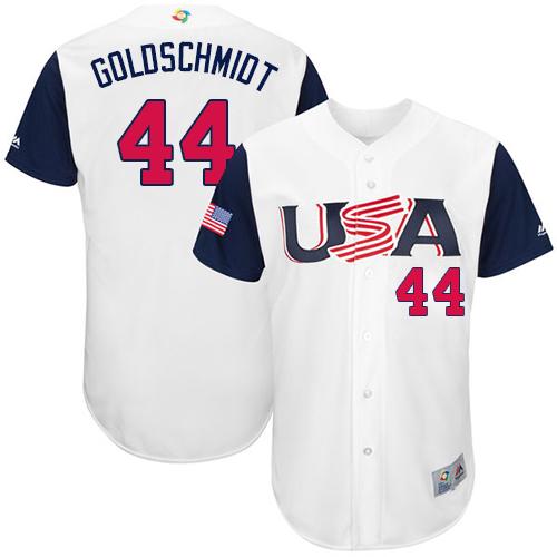Team USA #44 Paul Goldschmidt White 2017 World MLB Classic Authentic Stitched MLB Jersey Team USA #44 Paul Goldschmidt White 2017 World MLB Classic Authentic Stitched MLB Jersey