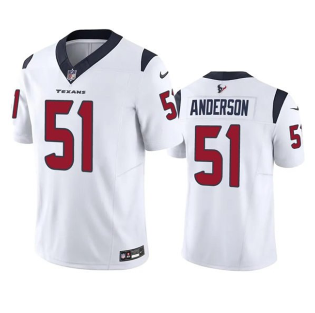 Men's Houston Texans #51 Will Anderson Jr. White 2023 F.U.S.E Vapor Untouchable Stitched Football Jersey Men's Houston Texans #51 Will Anderson Jr. White 2023 F.U.S.E Vapor Untouchable Stitched Football Jersey