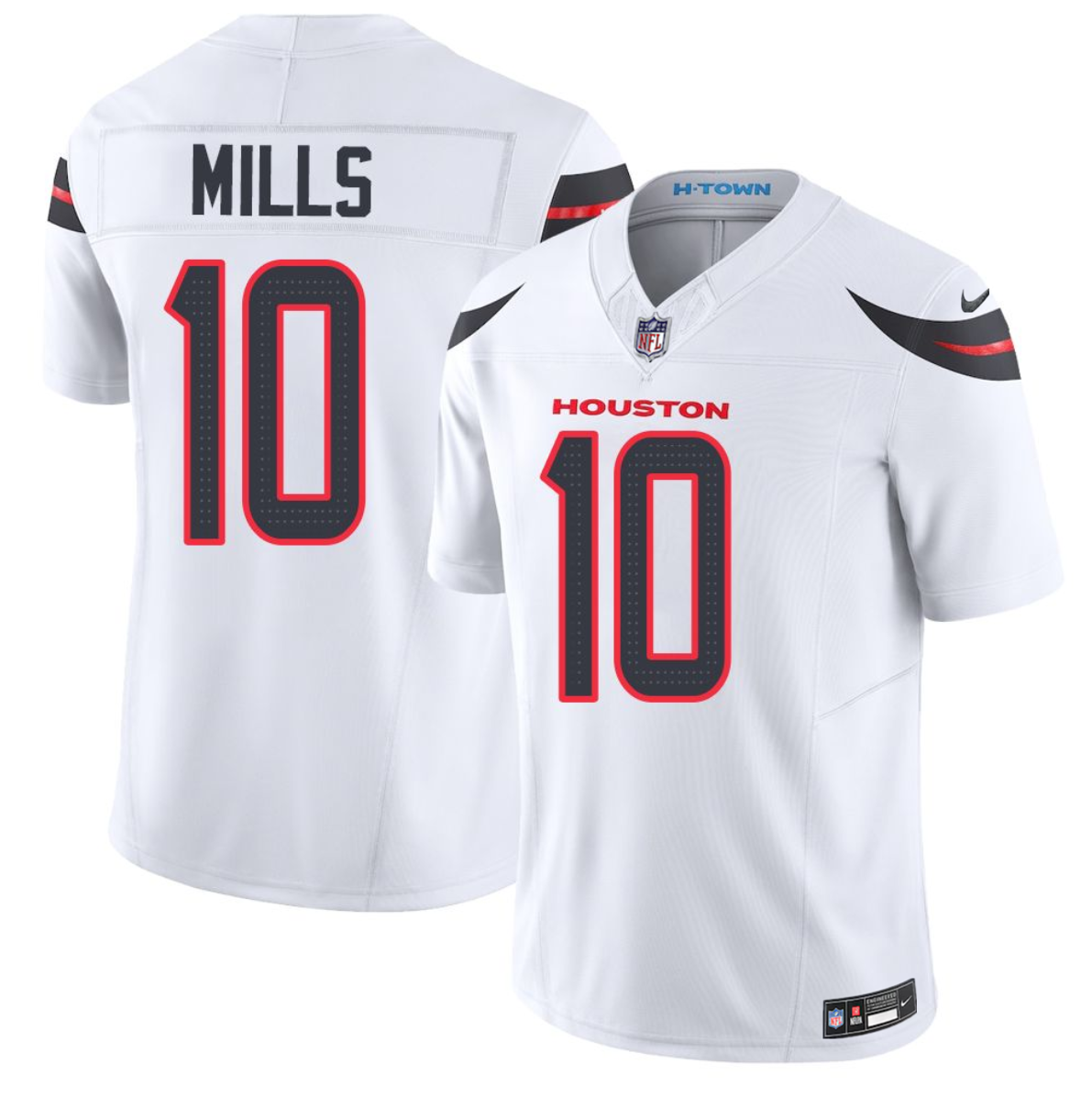 Men's Houston Texans #10 Davis Mills White 2026 F.U.S.E. Vapor Limited Stitched Football Jersey