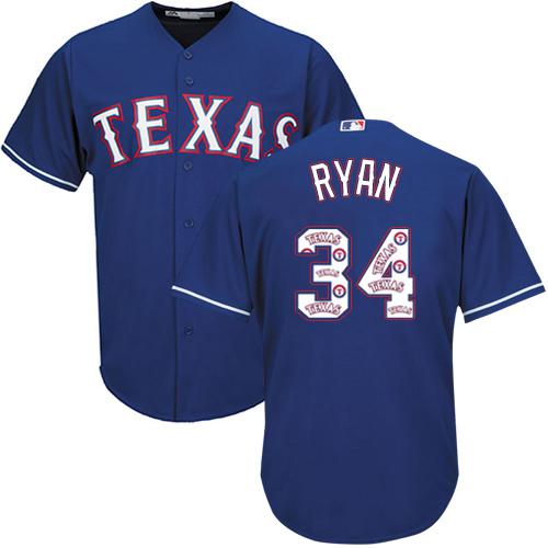Rangers #34 Nolan Ryan Blue Team Logo Fashion Stitched MLB Jersey Rangers #34 Nolan Ryan Blue Team Logo Fashion Stitched MLB Jersey
