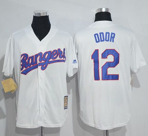 Mitchell And Ness Rangers #12 Rougned Odor White Throwback Stitched MLB Jersey Mitchell And Ness Rangers #12 Rougned Odor White Throwback Stitched MLB Jersey