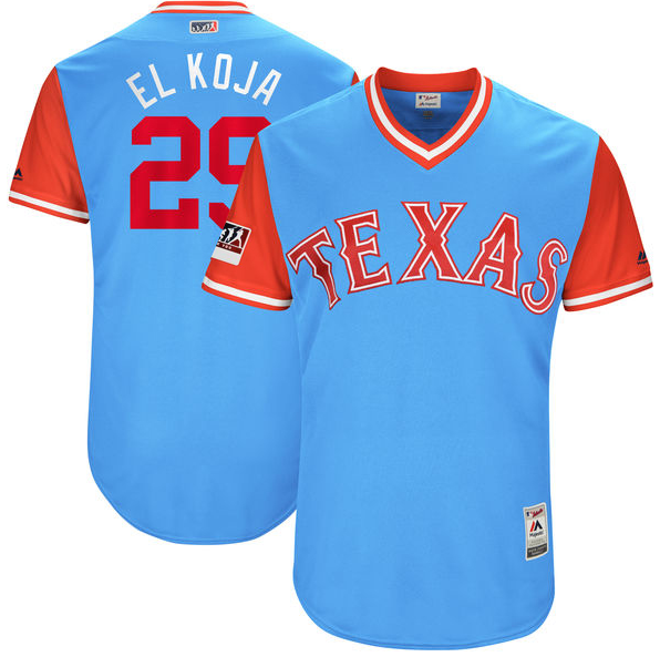 Rangers #29 Adrian Beltre Light Blue "El Koja" Players Weekend Authentic Stitched MLB Jersey Rangers #29 Adrian Beltre Light Blue "El Koja" Players Weekend Authentic Stitched MLB Jersey