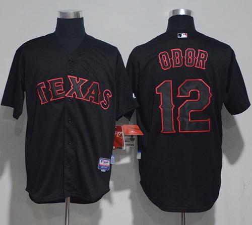 Rangers #12 Rougned Odor Black Strip Stitched MLB Jersey Rangers #12 Rougned Odor Black Strip Stitched MLB Jersey