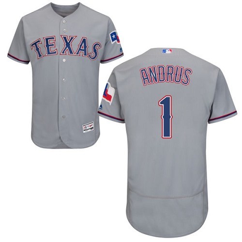 Rangers #1 Elvis Andrus Grey Flexbase Authentic Collection Stitched MLB Jersey Rangers #1 Elvis Andrus Grey Flexbase Authentic Collection Stitched MLB Jersey