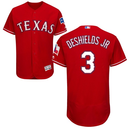 Rangers #3 Delino DeShields Jr. Red Flexbase Authentic Collection Stitched MLB Jersey Rangers #3 Delino DeShields Jr. Red Flexbase Authentic Collection Stitched MLB Jersey