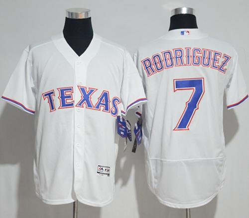Rangers #7 Ivan Rodriguez White Flexbase Authentic Collection Stitched MLB Jersey Rangers #7 Ivan Rodriguez White Flexbase Authentic Collection Stitched MLB Jersey