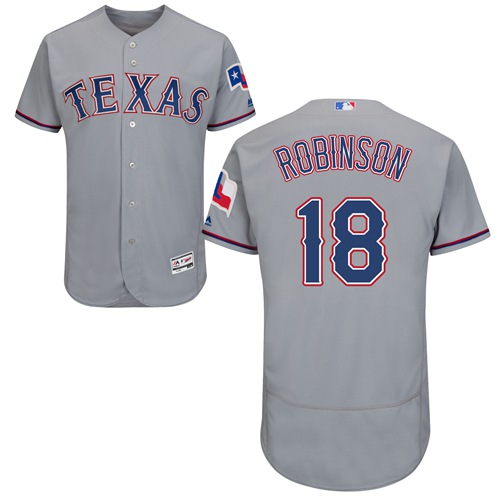 Rangers #18 Drew Robinson Grey Flexbase Authentic Collection Stitched MLB Jersey Rangers #18 Drew Robinson Grey Flexbase Authentic Collection Stitched MLB Jersey