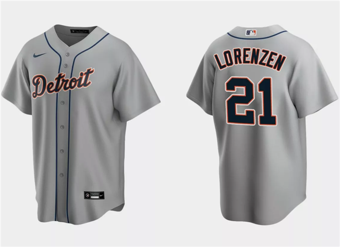 Men's Detroit Tigers #21 Michael Lorenzen Grey Cool Base Stitched Jersey Men's Detroit Tigers #21 Michael Lorenzen Grey Cool Base Stitched Jersey