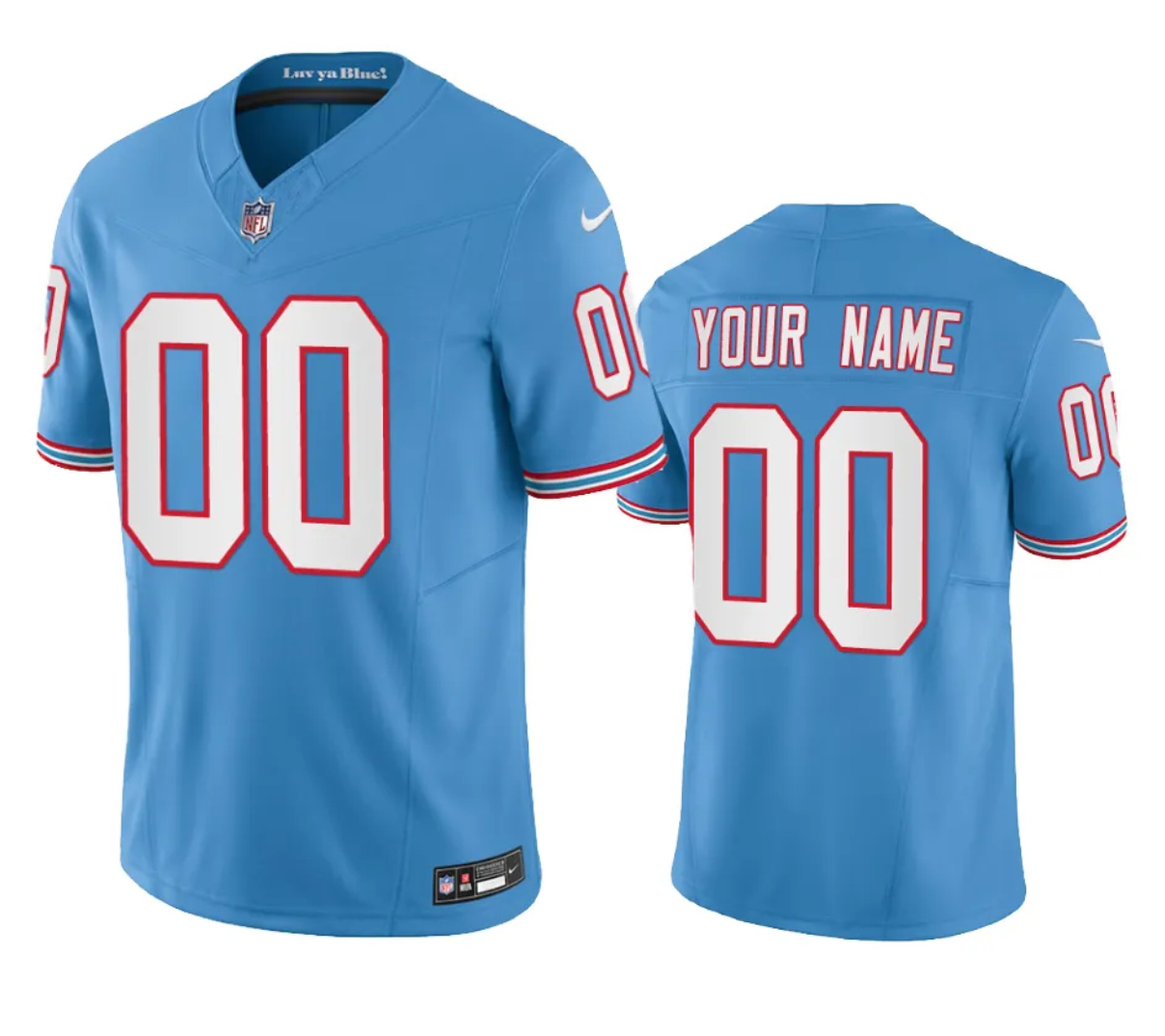 Men's Tennessee Titans Active Player Custom Blue 2023 F.U.S.E Throwback Vapor Untouchable Limited Stitched Football Jersey Men's Tennessee Titans Active Player Custom Blue 2023 F.U.S.E Throwback Vapor Untouchable Limited Stitched Football Jersey