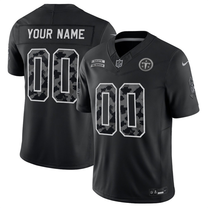 Men's Tennessee Titans Active Player Custom Black F.U.S.E. 2026 Salute to Service Limited Stitched Football Jersey