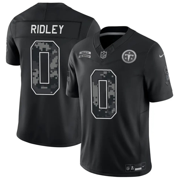 Men's Tennessee Titans #0 Calvin Ridley Black F.U.S.E. 2026 Salute to Service Limited Stitched Football Jersey