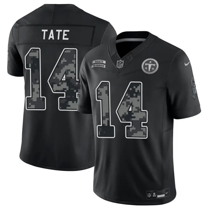 Men's Tennessee Titans #14 Carnell Tate Black F.U.S.E. 2026 Salute to Service Limited Stitched Football Jersey