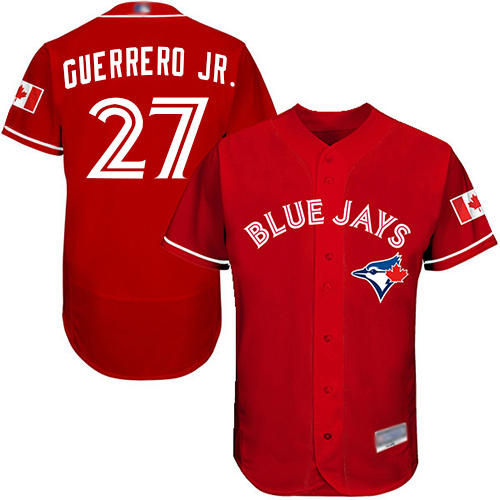 Blue Jays #27 Vladimir Guerrero Jr. Red Flexbase Authentic Collection Canada Day Stitched MLB Jersey Blue Jays #27 Vladimir Guerrero Jr. Red Flexbase Authentic Collection Canada Day Stitched MLB Jersey