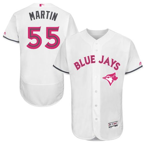 Blue Jays #55 Russell Martin White Flexbase Authentic Collection Mother's Day Stitched MLB Jersey Blue Jays #55 Russell Martin White Flexbase Authentic Collection Mother's Day Stitched MLB Jersey