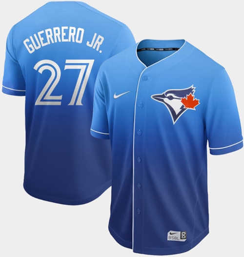 Nike Blue Jays #27 Vladimir Guerrero Jr. Royal Fade Authentic Stitched MLB Jersey