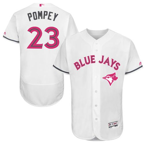 Blue Jays #23 Dalton Pompey White Flexbase Authentic Collection Mother's Day Stitched MLB Jersey Blue Jays #23 Dalton Pompey White Flexbase Authentic Collection Mother's Day Stitched MLB Jersey