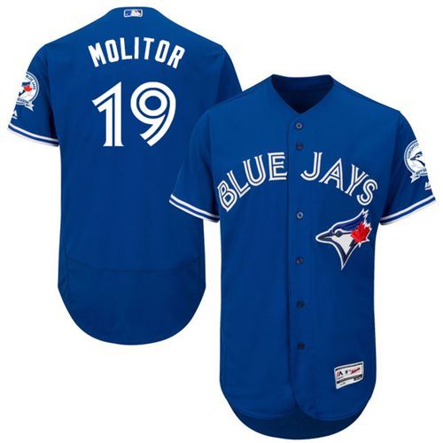 Blue Jays #19 Paul Molitor Blue Flexbase Authentic Collection Stitched MLB Jersey Blue Jays #19 Paul Molitor Blue Flexbase Authentic Collection Stitched MLB Jersey