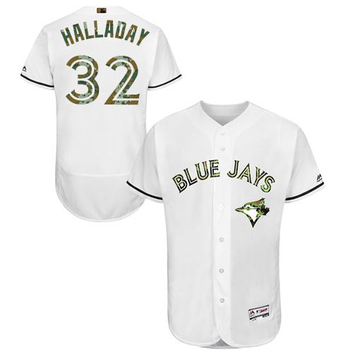Blue Jays #32 Roy Halladay White Flexbase Authentic Collection Memorial Day Stitched MLB Jersey Blue Jays #32 Roy Halladay White Flexbase Authentic Collection Memorial Day Stitched MLB Jersey