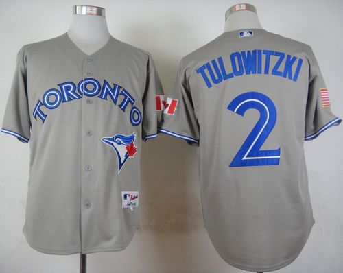 Blue Jays #2 Troy Tulowitzki Grey Stitched MLB Jersey Blue Jays #2 Troy Tulowitzki Grey Stitched MLB Jersey